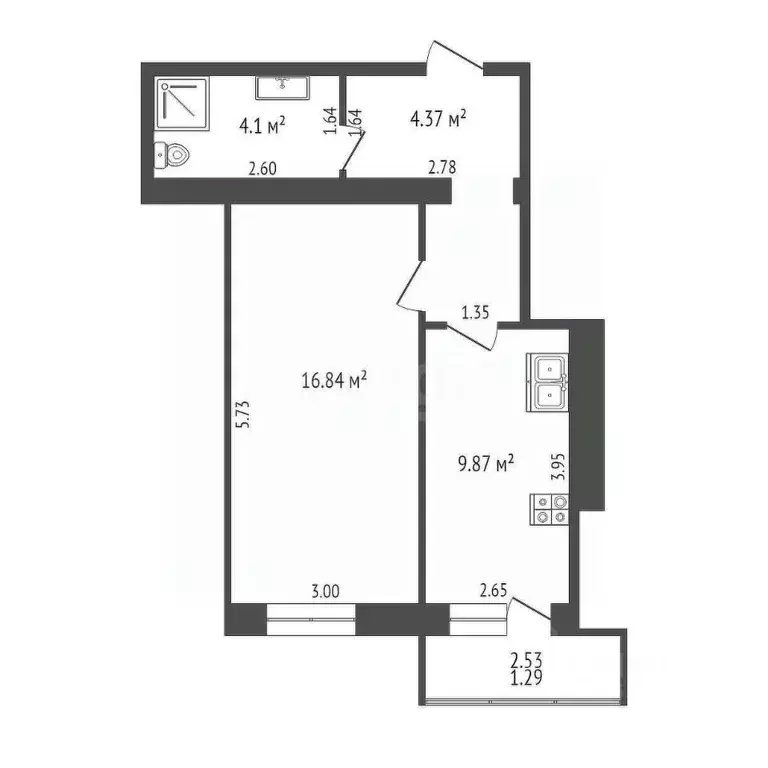 1-к кв. Костромская область, Кострома Кинешемское ш., 42А (37.0 м) - Фото 0