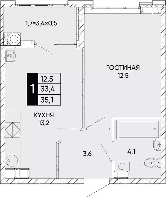 1-к кв. Ростовская область, Ростов-на-Дону Левобережье жилой комплекс ... - Фото 0