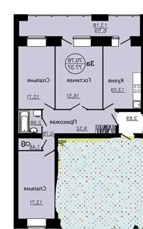 3-к кв. Красноярский край, Красноярск Судостроительная ул., 35 (77.0 ... - Фото 1