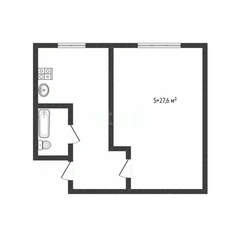 1-к кв. Алтайский край, Бийск ул. Ильи Репина, 1 (27.6 м) - Фото 2