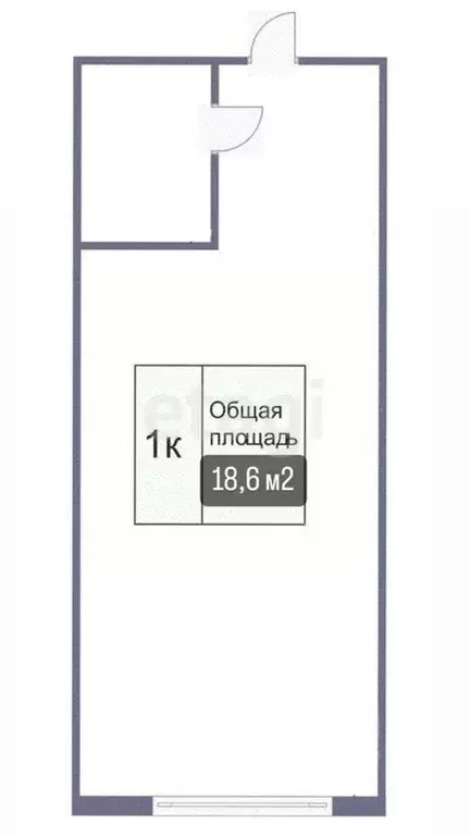 Студия Кемеровская область, Кемерово Инициативная ул., 6 (18.6 м) - Фото 2