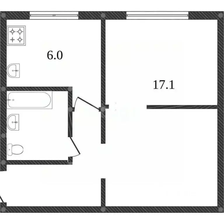 1-к кв. Вологодская область, Вологда Элеваторная ул., 47 (30.4 м) - Фото 2