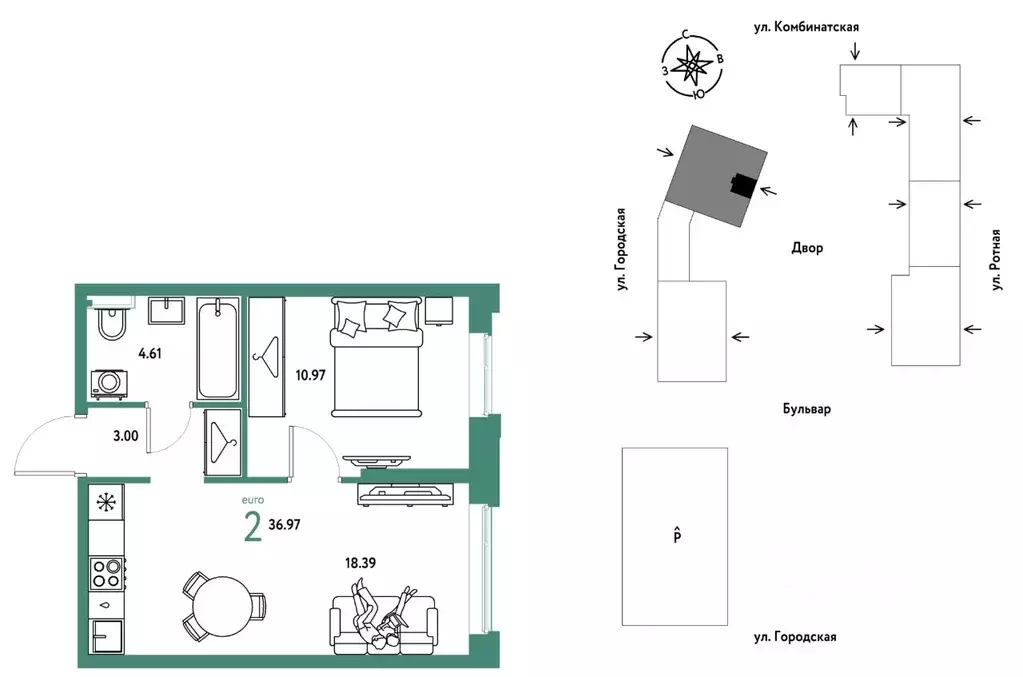 2-к кв. Свердловская область, Екатеринбург муниципальное образование, ... - Фото 1