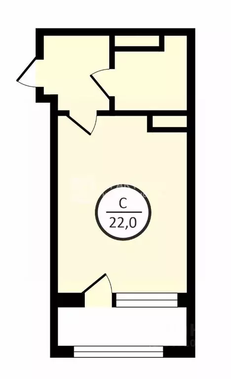 Студия Москва Рязанский просп., 2/2к1 (22.0 м) - Фото 1