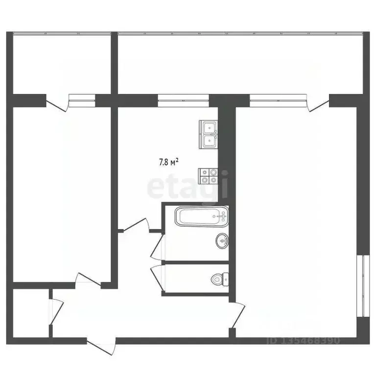 2-к кв. Крым, Ялта муниципальный округ, Кореиз пгт ул. Маяковского, 14 ... - Фото 1