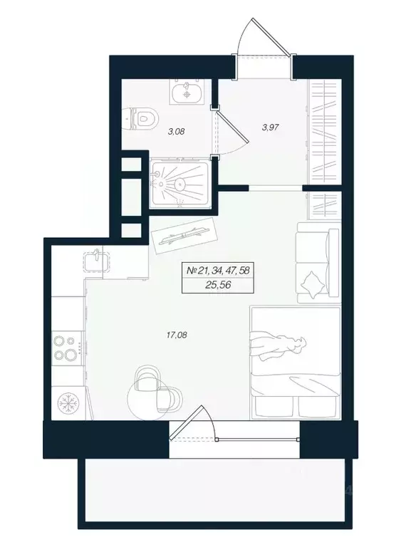 Студия Ленинградская область, Выборгский район, Рощино пгт ул. ... - Фото 1