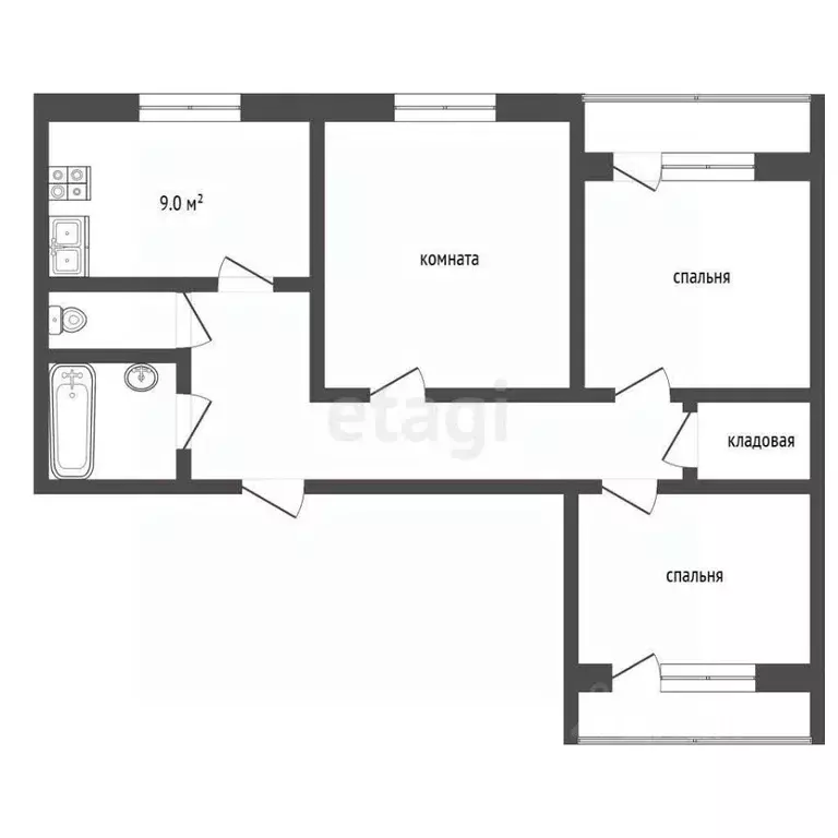 3-к кв. Ярославская область, Некрасовское рп ул. Строителей, 18 (67.2 ... - Фото 2