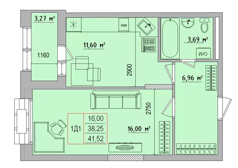 1-к кв. Белгородская область, Белгород Славянская ул. (41.52 м) - Фото 0