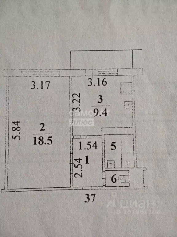 1-к кв. Липецкая область, Липецк ул. Доватора, 10Б (35.4 м) - Фото 2
