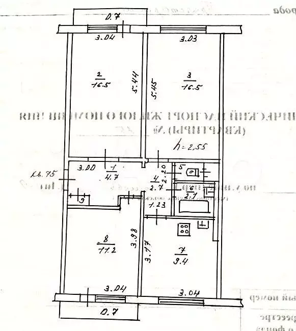 3-к. квартира, 64,3 м, 4/5 эт. - Фото 0