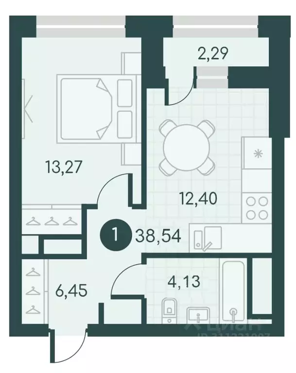 1-к кв. Курганская область, Курган Малиновые высоты жилой комплекс ... - Фото 1
