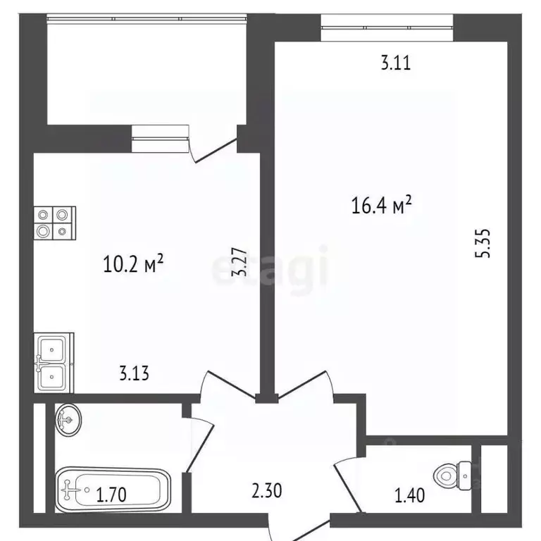 1-к кв. Москва Сосенское поселение, ул. Николо-Хованская, 22 (40.0 м) - Фото 2