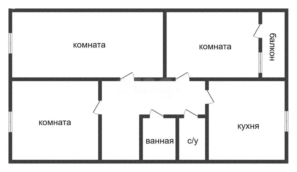 3-комнатная квартира: Курган, улица Пугачёва, 95А (63 м) - Фото 1