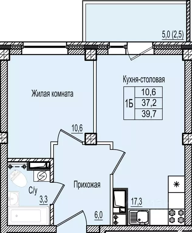 1-к кв. Псковская область, Псков Гдовский пер., 15 (39.7 м) - Фото 0