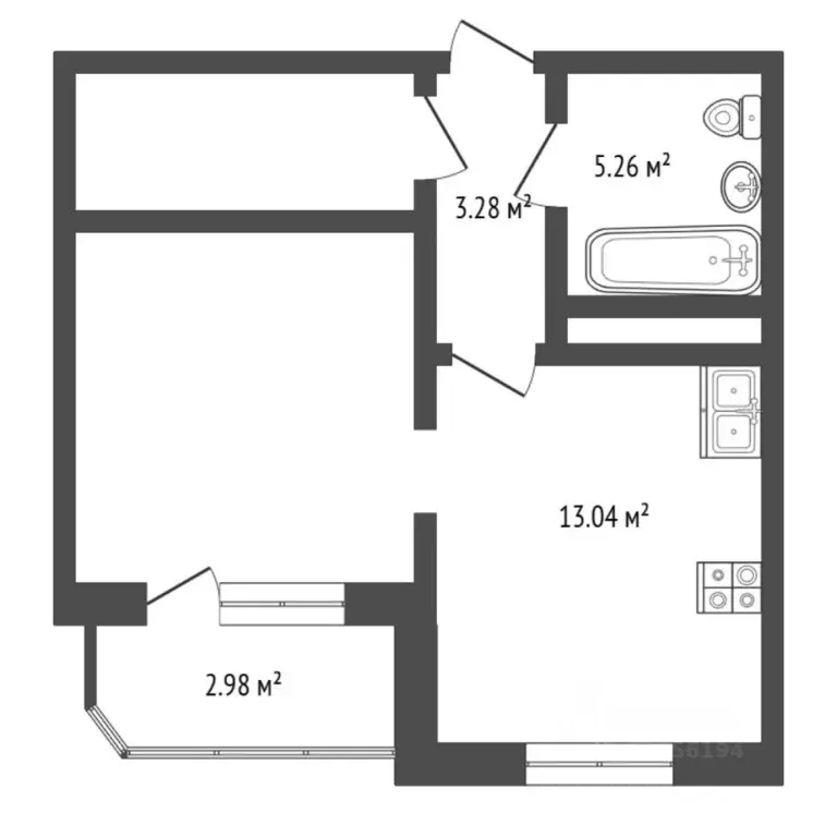 1-к кв. Тюменская область, Тюменский муниципальный округ, д. Патрушева ... - Фото 2