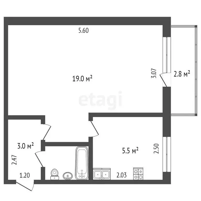 1-комнатная квартира: Балашов, переулок Титова, 5 (30.4 м) - Фото 0