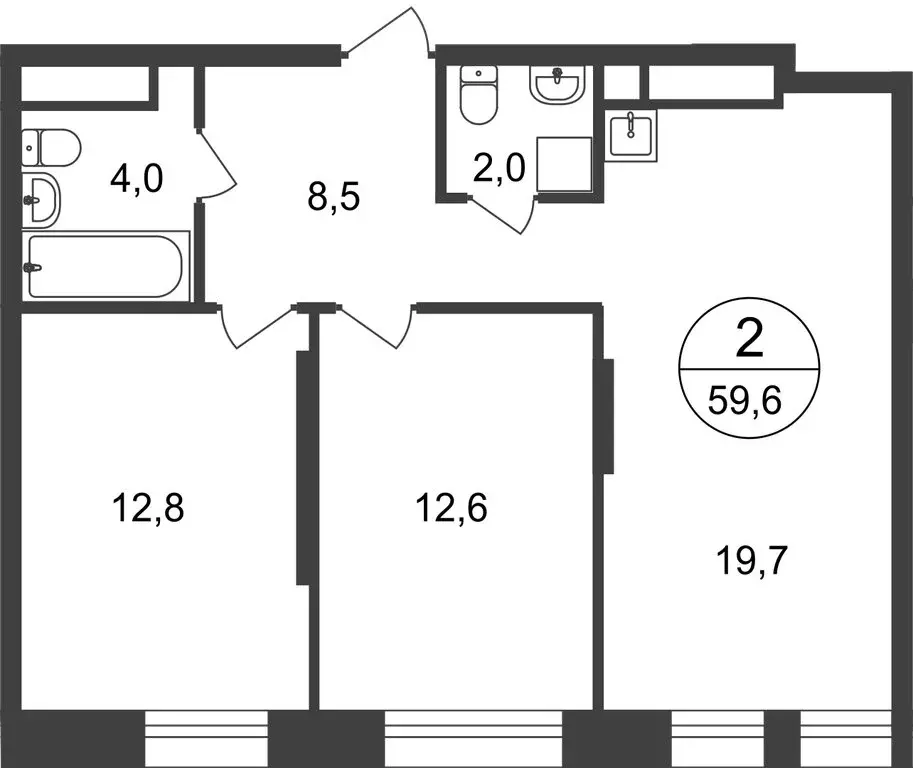 2-комнатная квартира: Московский, улица Никитина, 3к3 (59.6 м) - Фото 0