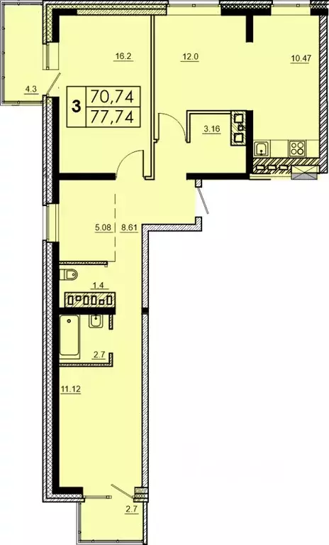 3-к кв. Иркутская область, Иркутск Ново-Ленино мкр, Мега жилой ... - Фото 0