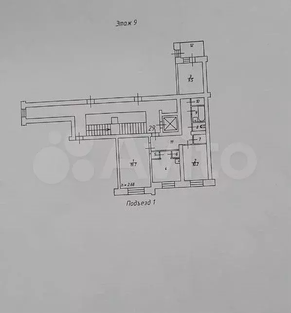 3-к. квартира, 67,8 м, 9/9 эт. - Фото 0
