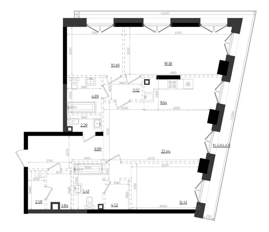 3-к кв. Татарстан, Казань Яналиф жилой комплекс (115.34 м) - Фото 0