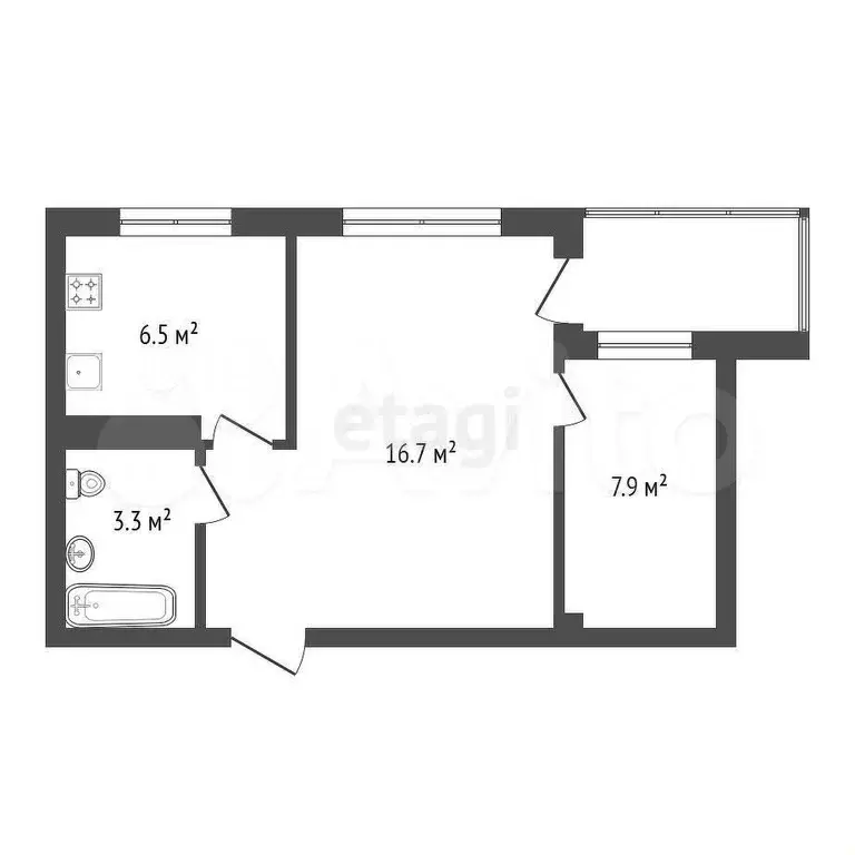 2-к. квартира, 36 м, 5/9 эт. - Фото 0