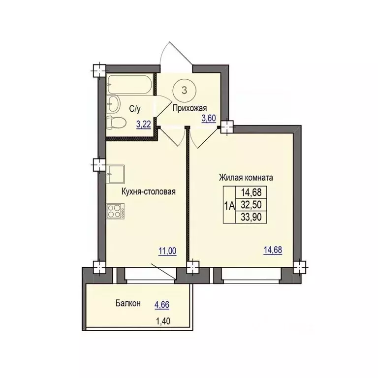 1-к кв. Псковская область, Псковский район, Завеличенская волость, д. ... - Фото 1