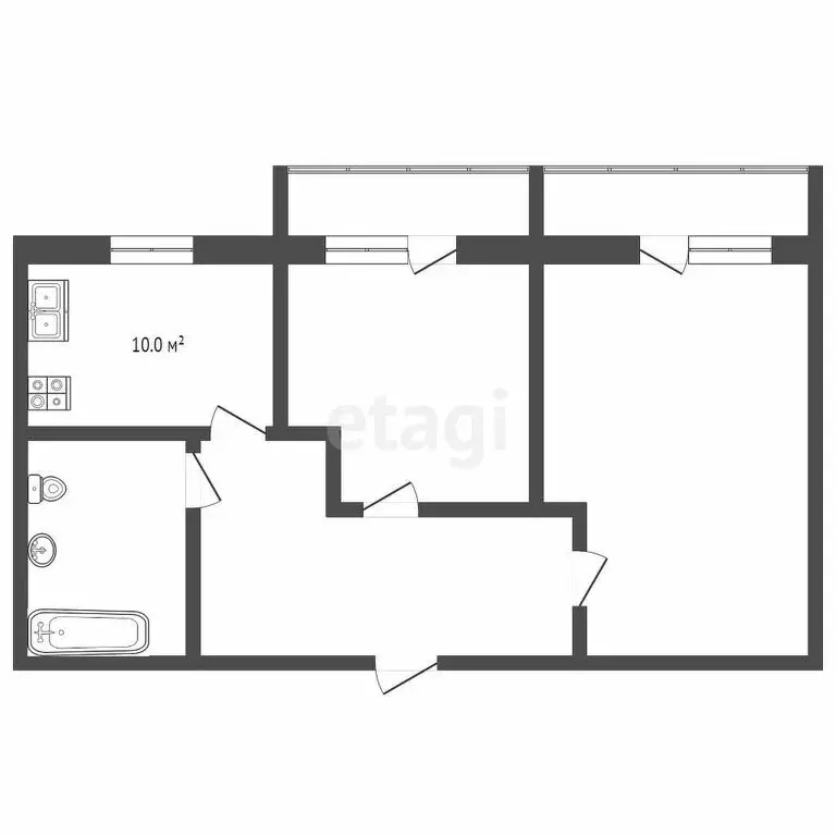 2-комнатная квартира: Аксай, улица Вартанова, 31 (68 м) - Фото 1