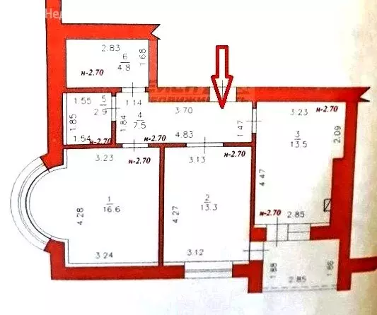 2-комнатная квартира: Ейск, улица Энгельса, 21/1 (58.6 м) - Фото 0