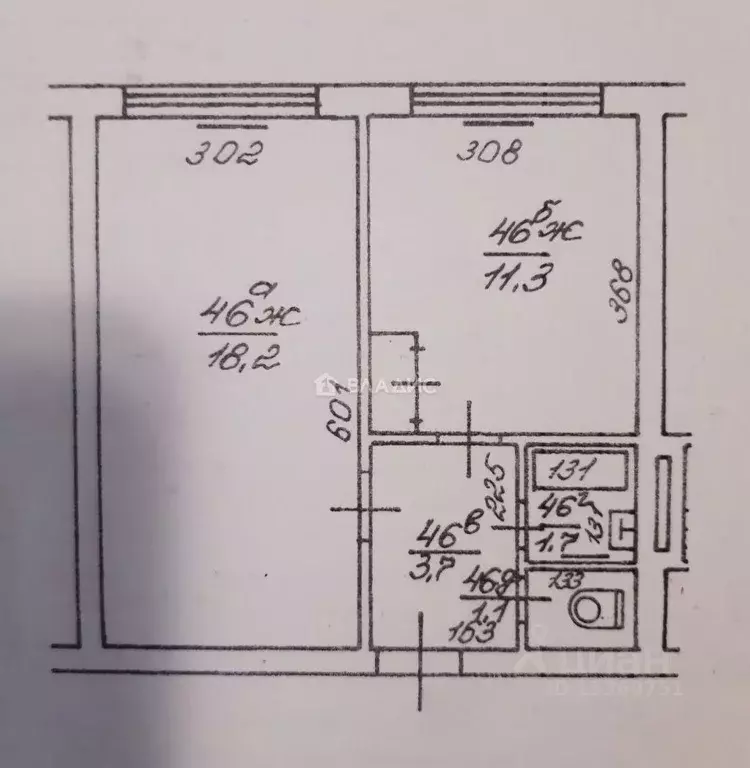 1-к кв. Калининградская область, Калининград Нарвская ул., 72 (32.5 м) - Фото 2
