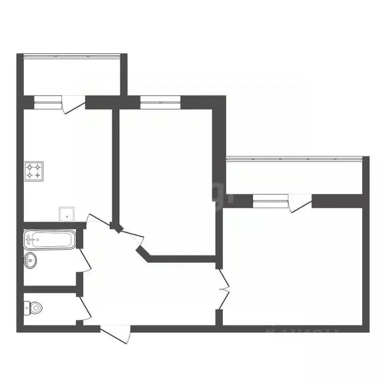 2-к кв. Амурская область, Благовещенск Игнатьевское ш., 25/19 (61.0 м) - Фото 2