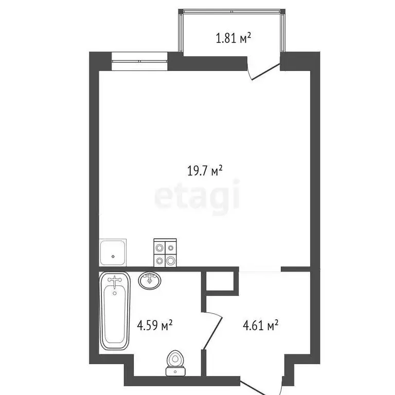 Квартира-студия: Ростов-на-Дону, проспект Ленина, 46/2 (22 м) - Фото 0