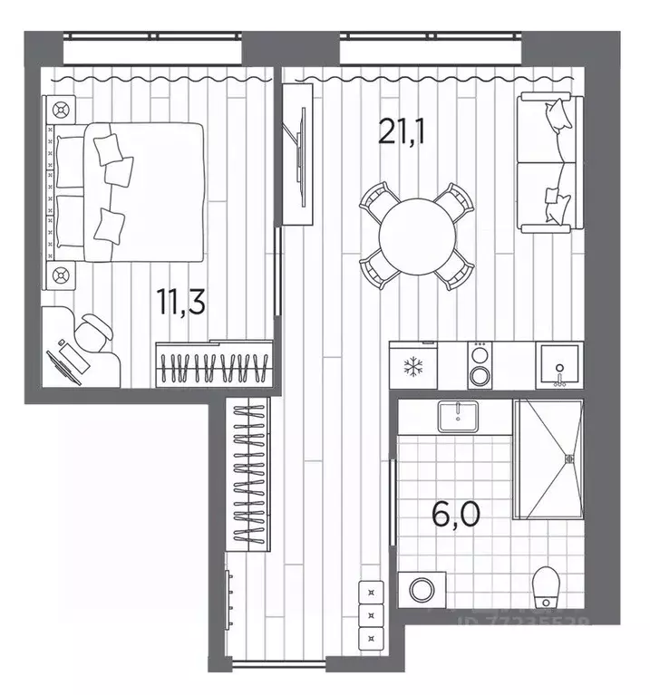 2-к кв. Санкт-Петербург просп. Стачек, 62Е (38.4 м) - Фото 0