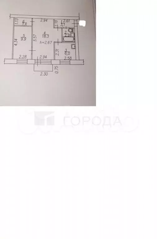 2-к. квартира, 42,8 м, 4/4 эт. - Фото 0