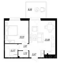 1-к кв. Ленинградская область, Тосненский район, Федоровское городское ... - Фото 1