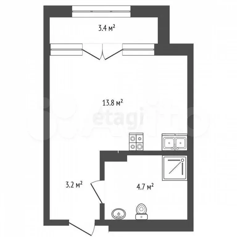 Квартира-студия, 25 м, 15/25 эт. - Фото 0
