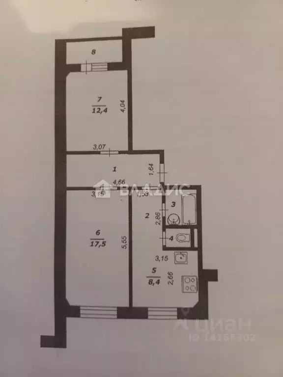 2-к кв. Белгородская область, Белгород бул. Строителей, 39 (54.0 м) - Фото 2