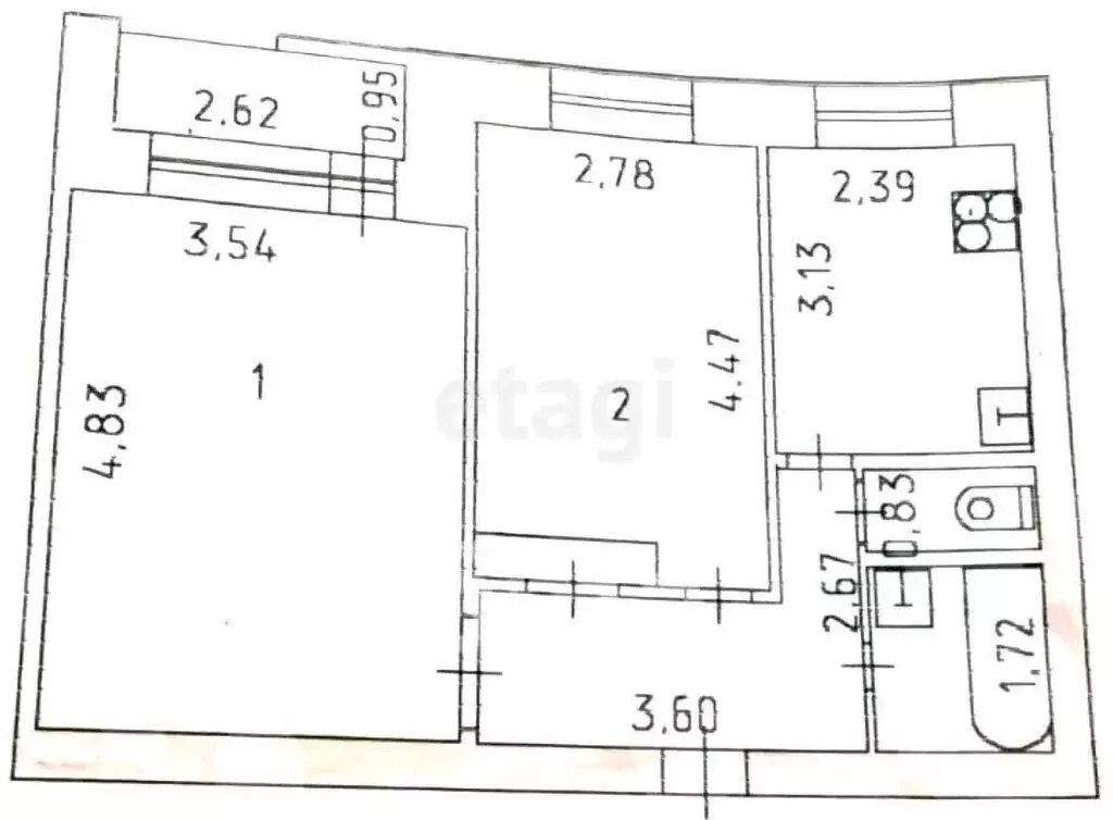 2-комнатная квартира: Глазов, Советская улица, 34 (49 м) - Фото 0
