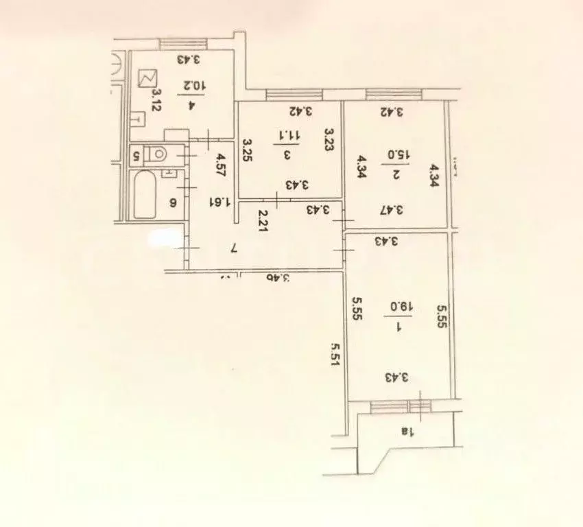 3-к кв. Москва Новокосинская ул., 44 (75.0 м) - Фото 1