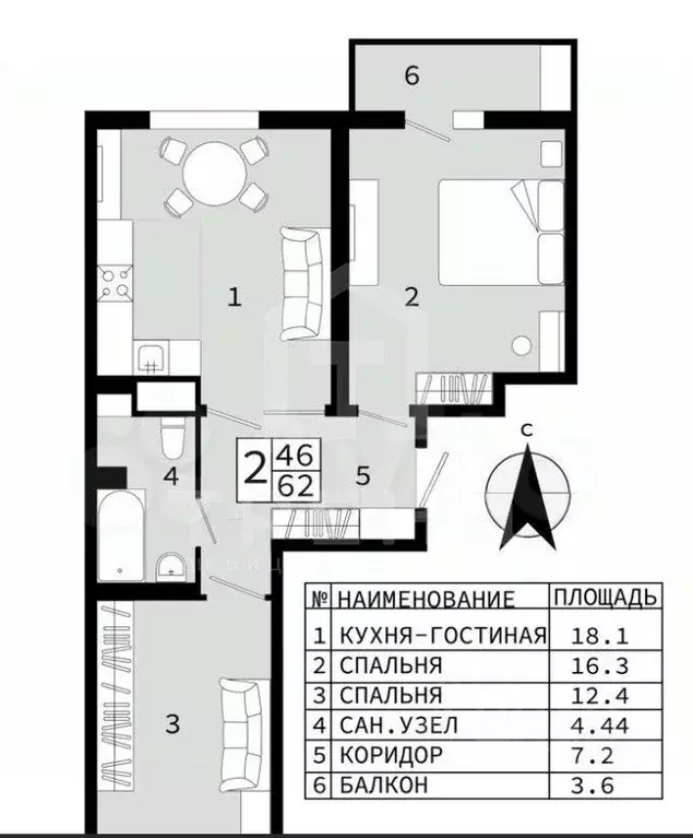 2-к кв. Ленинградская область, Мурино Всеволожский район, ул. Шоссе в ... - Фото 2