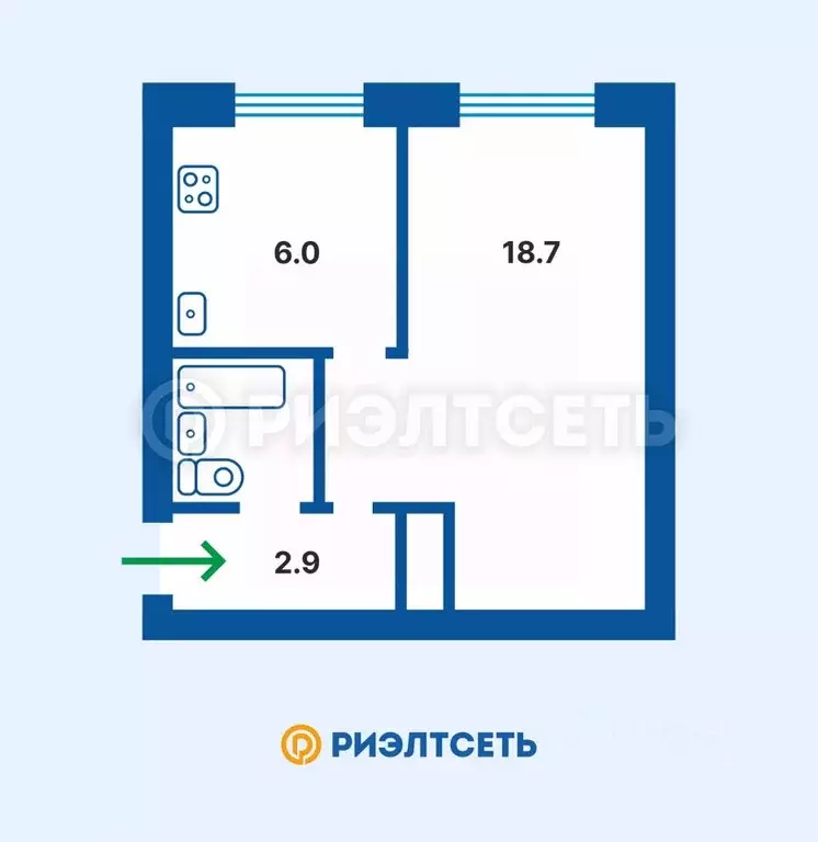 1-к кв. Мурманская область, Мурманск ул. Академика Книповича, 37 (31.2 ... - Фото 1