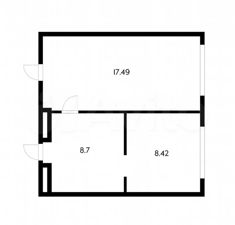 1-к. квартира, 34,8 м, 5/5 эт. - Фото 0