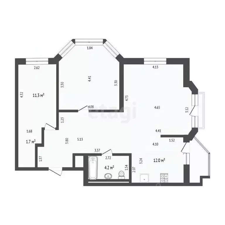 3-к кв. Тюменская область, Тюмень Первомайская ул., 50/1 (83.3 м) - Фото 2