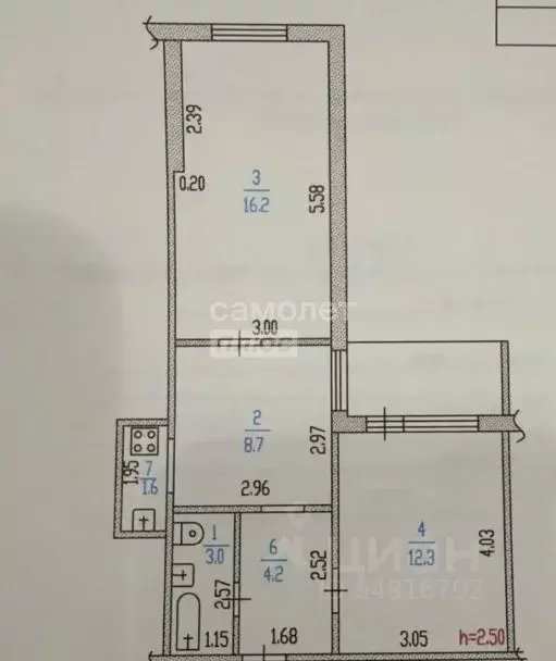 2-к кв. Алтайский край, Барнаул ул. Юрина, 204Бк1 (46.0 м) - Фото 2