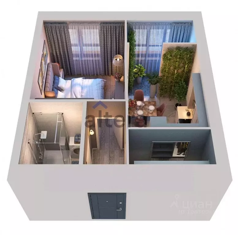 1-к кв. Татарстан, Казань ул. Умырзая, 10 (33.4 м) - Фото 2