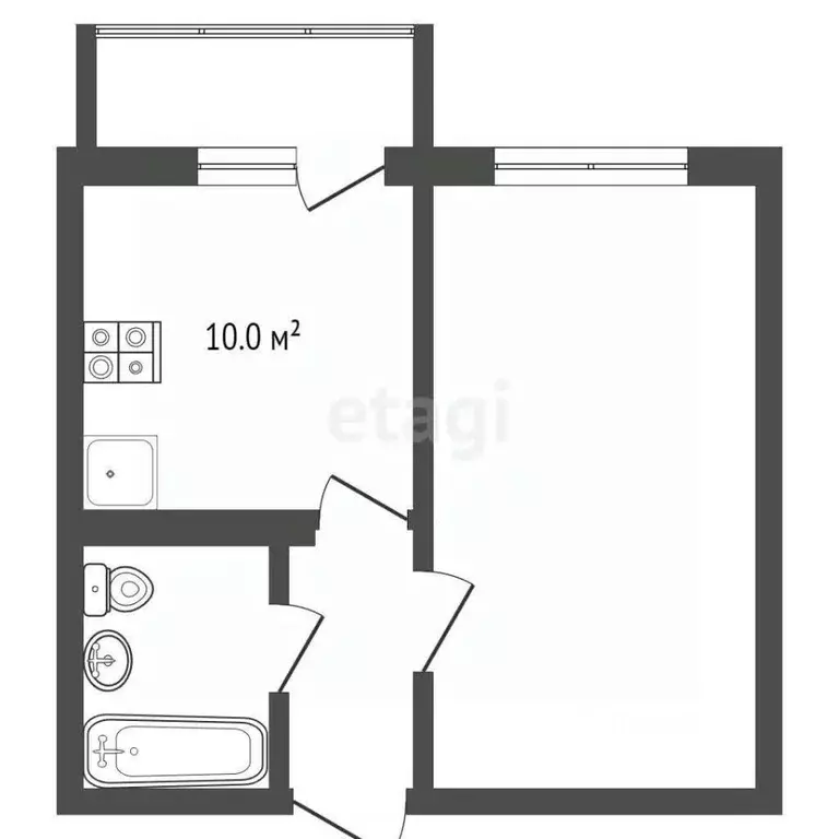 1-к кв. Ростовская область, Ростов-на-Дону пер. Белоусова, 14с1 (34.5 ... - Фото 2