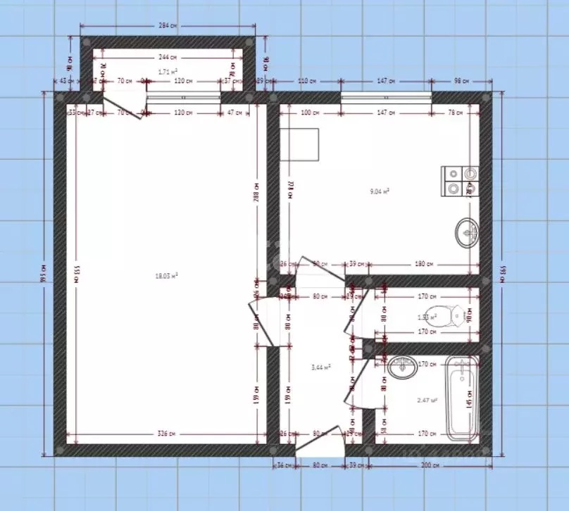 1-к кв. Смоленская область, Смоленск пос. Красный Бор, 4/287 (34.3 м) - Фото 2