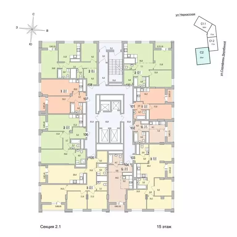 2-комнатная квартира: Екатеринбург, Черкасская улица, 5к3 (59.1 м) - Фото 1
