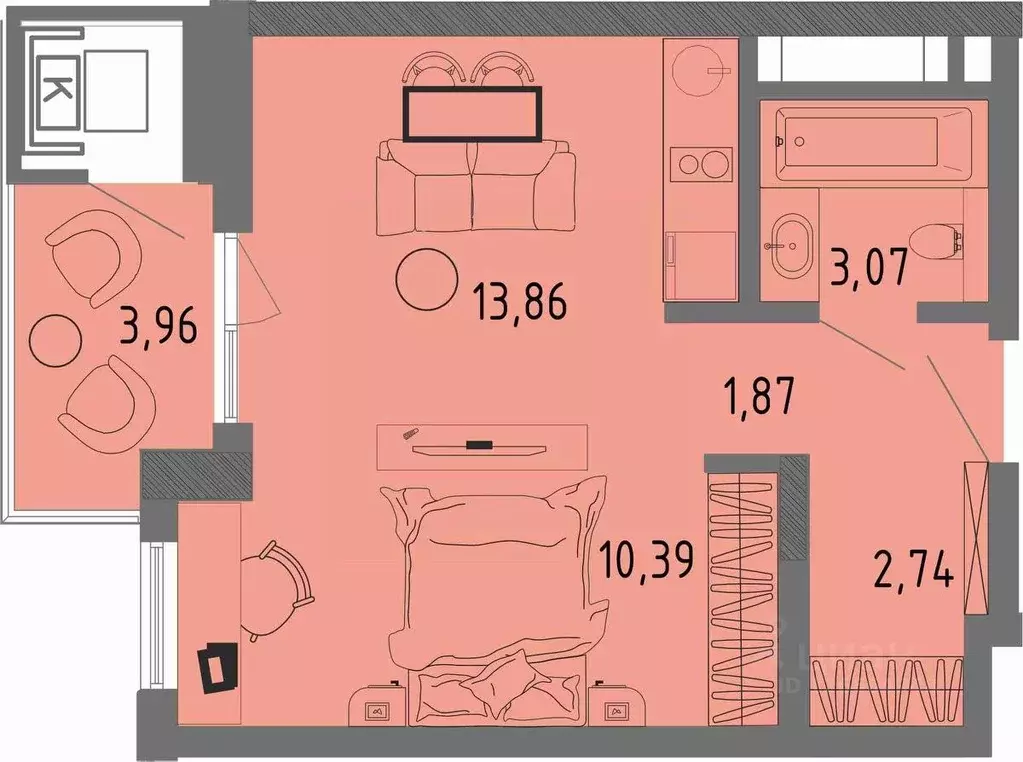 Студия Крым, Евпатория ул. 9 Мая, 39 (33.12 м) - Фото 0