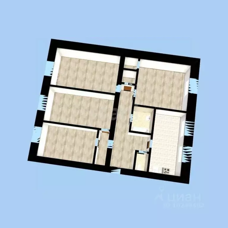 4-к кв. Башкортостан, Уфа П-Восточный кв-л,  (103.3 м) - Фото 2