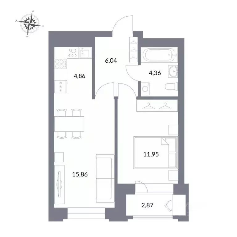 2-к кв. Новосибирская область, Новосибирск ул. Державина, 50 (46.0 м) - Фото 0